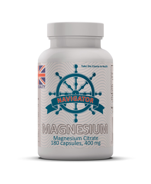 Magnez (jako cytrynian magnezu), 400 mg, 180 kapsułek